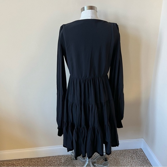 Chiara Boni Tie-Neck Puff-Sleeve Full Skirt Peasant Dress 17330 - Picture 7 of 9